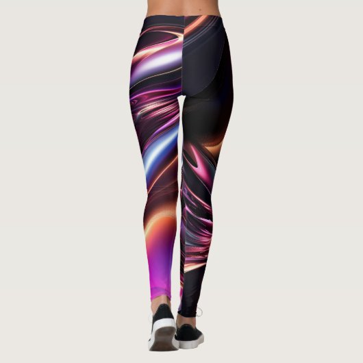 Abstracte Neon Lines Leggings (Achterkant)