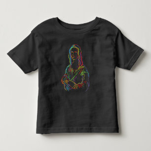 Abstracte Neon Mona Lisa Lijnkunst Kinder Shirts