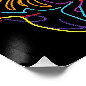 Abstracte Neon Mona Lisa Lijnkunst Perfect Poster (Hoek)
