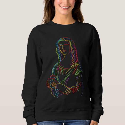 Abstracte Neon Mona Lisa Lijnkunst Trui (Voorkant)