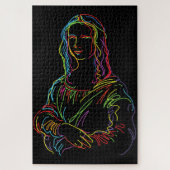 Abstracte Neon Mona Lisa Line Art Legpuzzel (Verticaal)