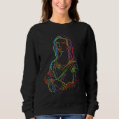 Abstracte Neon Mona Lisa Line Art Trui (Voorkant)
