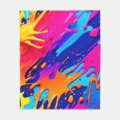 Abstracte Neon Paint Drip Design Fleece Deken (Voorkant)