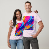 Abstracte Neon Paint Drip Design T-shirt (Unisex)