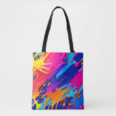 Abstracte Neon Paint Drip Design Tote Bag (Voorkant)
