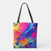Abstracte Neon Paint Drip Design Tote Bag (Achterkant)