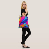 Abstracte Neon Paint Drip Design Tote Bag (Op model)