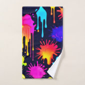 Abstracte Neon Paint Druppelillustratie Bad Handdoek (Handdoek)