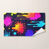 Abstracte Neon Paint Druppelillustratie Bad Handdoek (Handdoek)