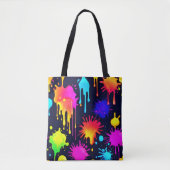 Abstracte Neon Paint Druppelillustratie Tote Bag (Voorkant)