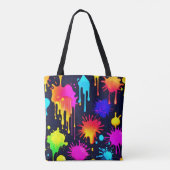 Abstracte Neon Paint Druppelillustratie Tote Bag (Achterkant)