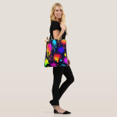 Abstracte Neon Paint Druppelillustratie Tote Bag (Op model)