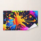 Abstracte Neon Paint Splash-illustraties Bad Handdoek (Handdoek)