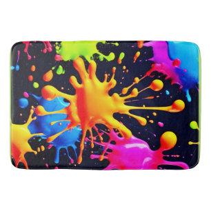 Abstracte Neon Paint Splash-illustraties Badmat