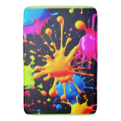 Abstracte Neon Paint Splash-illustraties Badmat (Voorkant Verticaal)