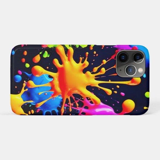 Abstracte Neon Paint Splash-illustraties Case-Mate iPhone Case (Achterkant (horizontaal))