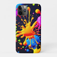 Abstracte Neon Paint Splash-illustraties