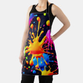 Abstracte Neon Paint Splash-illustraties Schort (Insitu)