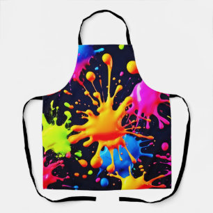 Abstracte Neon Paint Splash-illustraties Schort