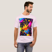 Abstracte Neon Paint Splash-illustraties T-shirt (Voorkant volledig)