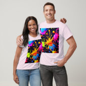 Abstracte Neon Paint Splash-illustraties T-shirt (Unisex)