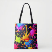 Abstracte Neon Paint Splash-illustraties Tote Bag (Voorkant)