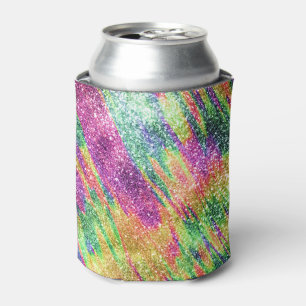 Abstracte Neon Rainbow Sparkly Glitter Blikjeskoeler