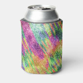 Abstracte Neon Rainbow Sparkly Glitter Blikjeskoeler (Blikje Achterkant)