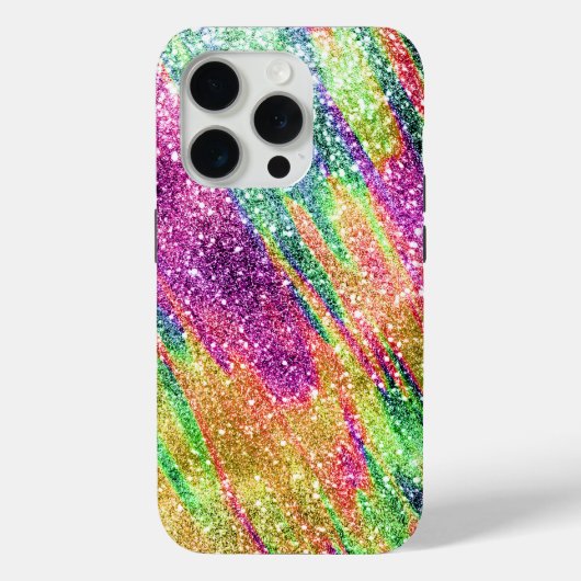 Abstracte Neon Rainbow Sparkly Glitter Case-Mate iPhone Case (Achterkant)