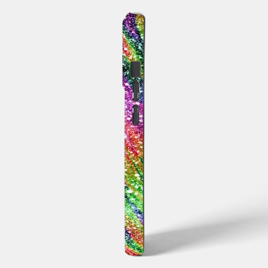 Abstracte Neon Rainbow Sparkly Glitter Case-Mate iPhone Case (Achterkant / Links)