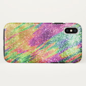 Abstracte Neon Rainbow Sparkly Glitter Case-Mate iPhone Case (Achterkant (horizontaal))