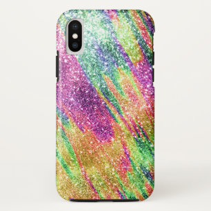 Abstracte Neon Rainbow Sparkly Glitter Case-Mate iPhone Case