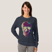 Abstracte Neon Schedel: Bruisende Chaos T-shirt (Voorkant volledig)