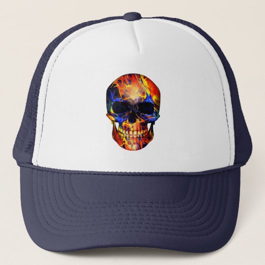 ABSTRACTE NEON SCHILDERKUNST MET SKELET TRUCKER PET (Voorkant)