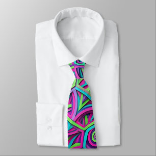 Abstracte neon schildpad schelp nekband stropdas