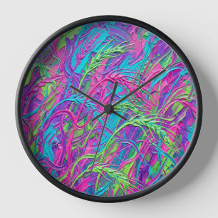 Abstracte Neon Tarweveld Kunstklokken