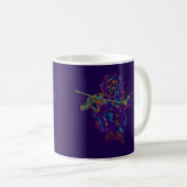Abstracte Neon Tekening van Vioolspeler Koffiemok (Voorkant rechts)