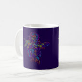 Abstracte Neon Tekening van Vioolspeler Koffiemok (Voorkant links)
