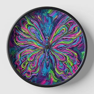 Abstracte Neon Vlinderpatroon Kunstklokken