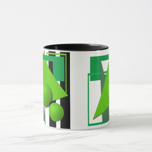 Abstracte neongroene geometrische vormgeving cirke mok (Midden)