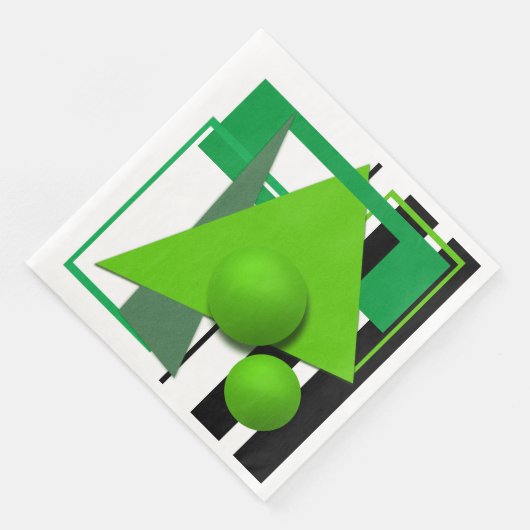 Abstracte neongroene geometrische vormgeving cirke servet (Hoek)