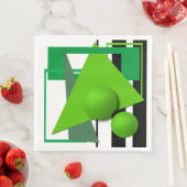 Abstracte neongroene geometrische vormgeving cirke servet (Insitu)