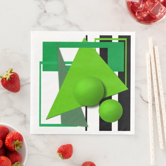 Abstracte neongroene geometrische vormgeving cirke servet (Insitu)