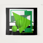 Abstracte neongroene geometrische vormgeving cirke wandkleed (Voorkant (horizontaal))