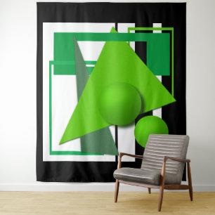 Abstracte neongroene geometrische vormgeving cirke wandkleed