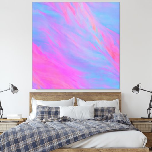 Abstracte neoninktvlucht canvas afdruk (Insitu (Slaapkamer))