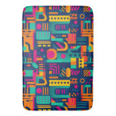 Abstracte neonkleuren en geometrische bohemen vorm badmat (Voorkant Verticaal)