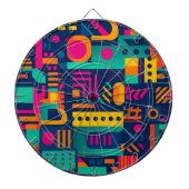 Abstracte neonkleuren en geometrische bohemen vorm dartbord (Voorkant)