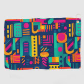 Abstracte neonkleuren en geometrische bohemen vorm golfhanddoek (Horizontaal)