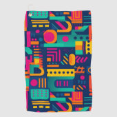 Abstracte neonkleuren en geometrische bohemen vorm golfhanddoek (Voorkant)